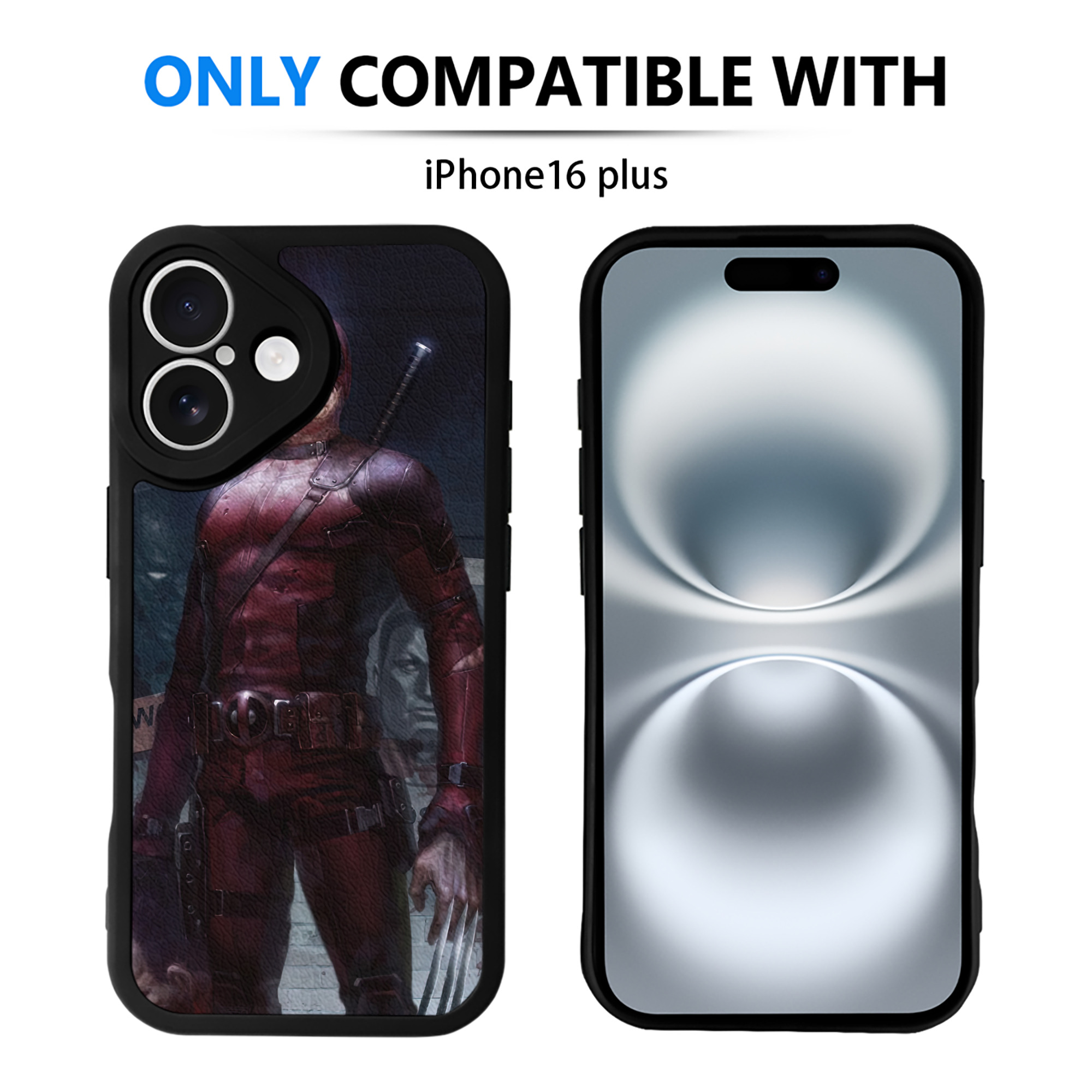 （画像用） Deadpool デッドプール 【iPhone 16シリーズ対応】シリコンスマホケース（レザー調） 材質：シリコン